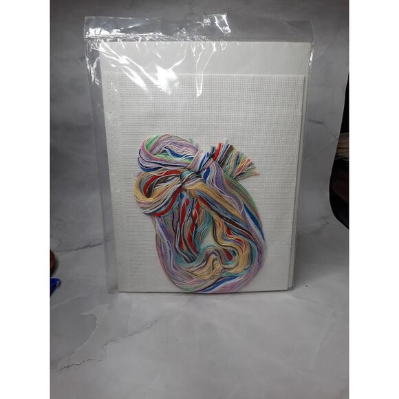 Vtg Janlynn Counted Cross Stitch Kit Cuddly Kittens Birth Announcement 14x11 - Picture 6 of 6